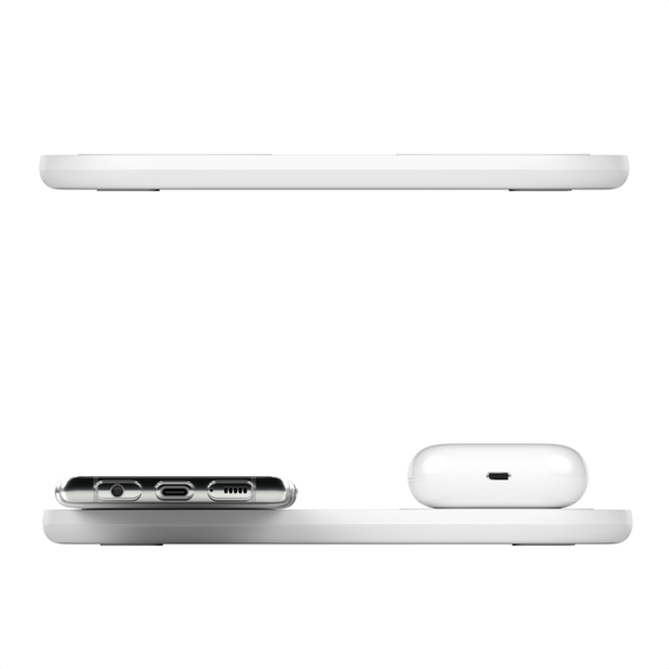 Base De Carga Inalámbrica Dual Qi 10w Belkin Boostcharge WIZ002TTWH Blanco