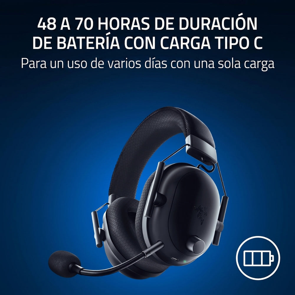 Audifonos Gamer Razer Blackshark V2 Pro  inalámbricos HyperSpeed Wireless de 2,4 GHz y Bluetooth 5.2. Edicion Play Station - Negro