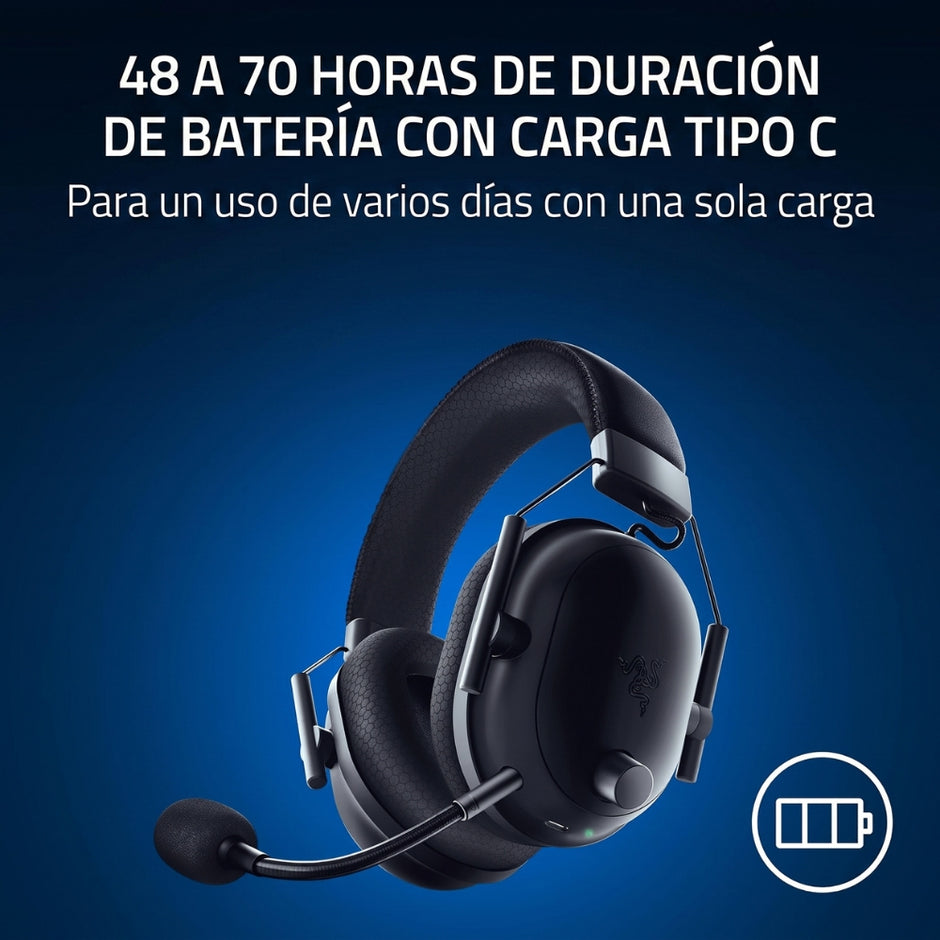 Audifonos Gamer Razer Blackshark V2 Pro  inalámbricos HyperSpeed Wireless de 2,4 GHz y Bluetooth 5.2. Edicion Play Station - Negro