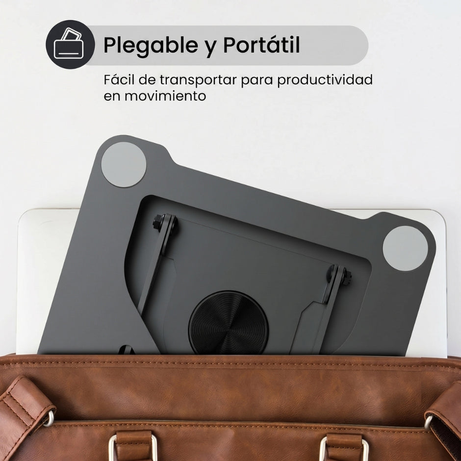 Base Portátil Plegable Metálica Unitec LS-070 Elevada con Giro 360° Superficie Antideslizante