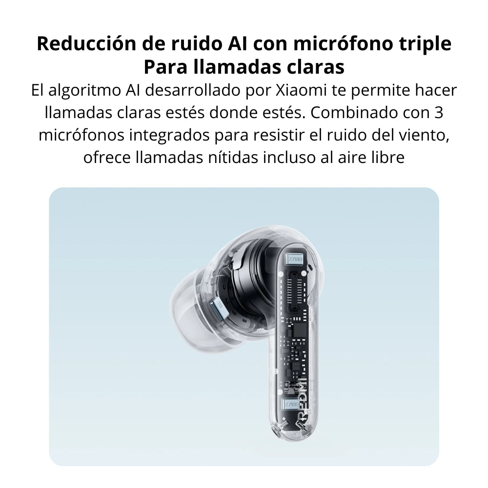 Audífonos Inalámbricos Xiaomi Redmi Buds 8 Pro TWS Bluetooth ANC 55dB Micrófono Triple con IA - Blanco