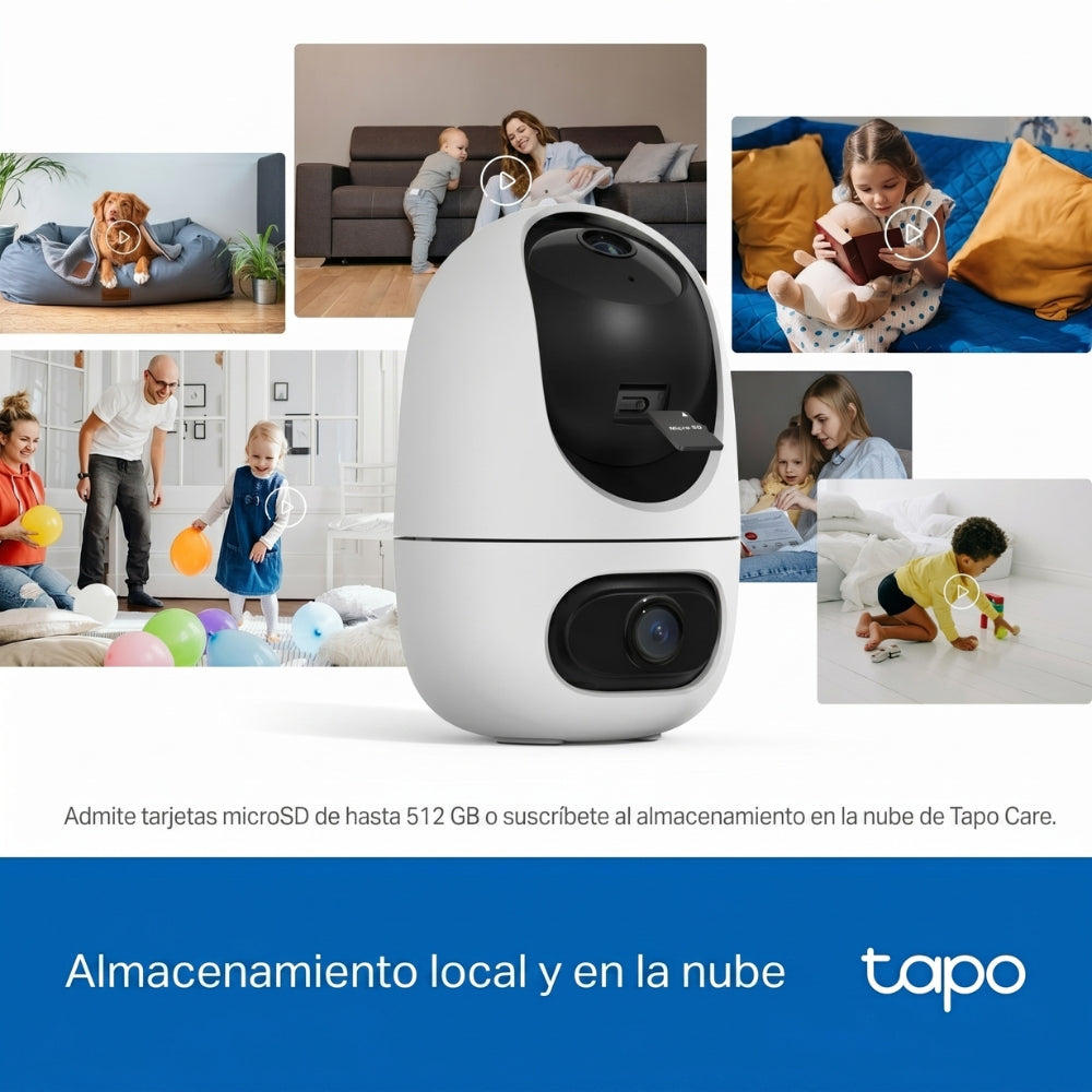 Cámara Seguridad Wi-Fi TP-Link Tapo C245D Doble Lente 2K 6MP Robótica 360° Rastreo IA Audio Bidireccional