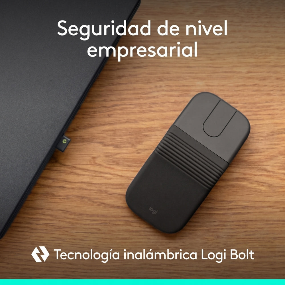 Mouse Inalámbrico Ultraportátil Logitech Mobi Fold Diseño Plegable Bluetooth 4000 DPI Smart Scroll - Grafito