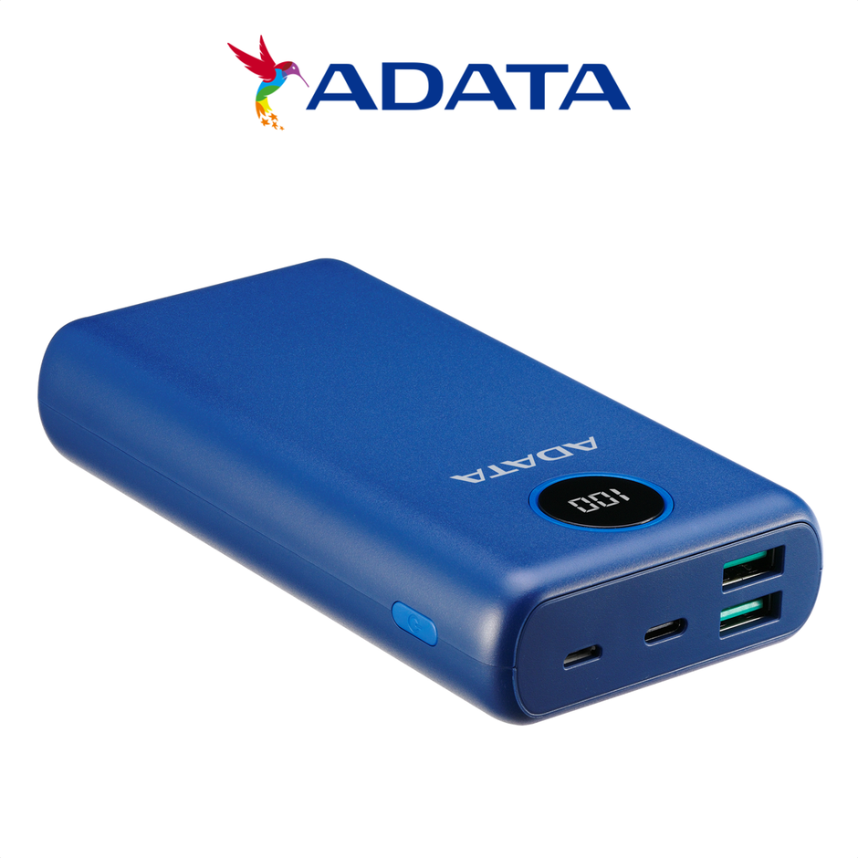 Batería Externa ADATA P20000QCD Power Bank 20000mAh Carga Rápida QC/PD, Azul