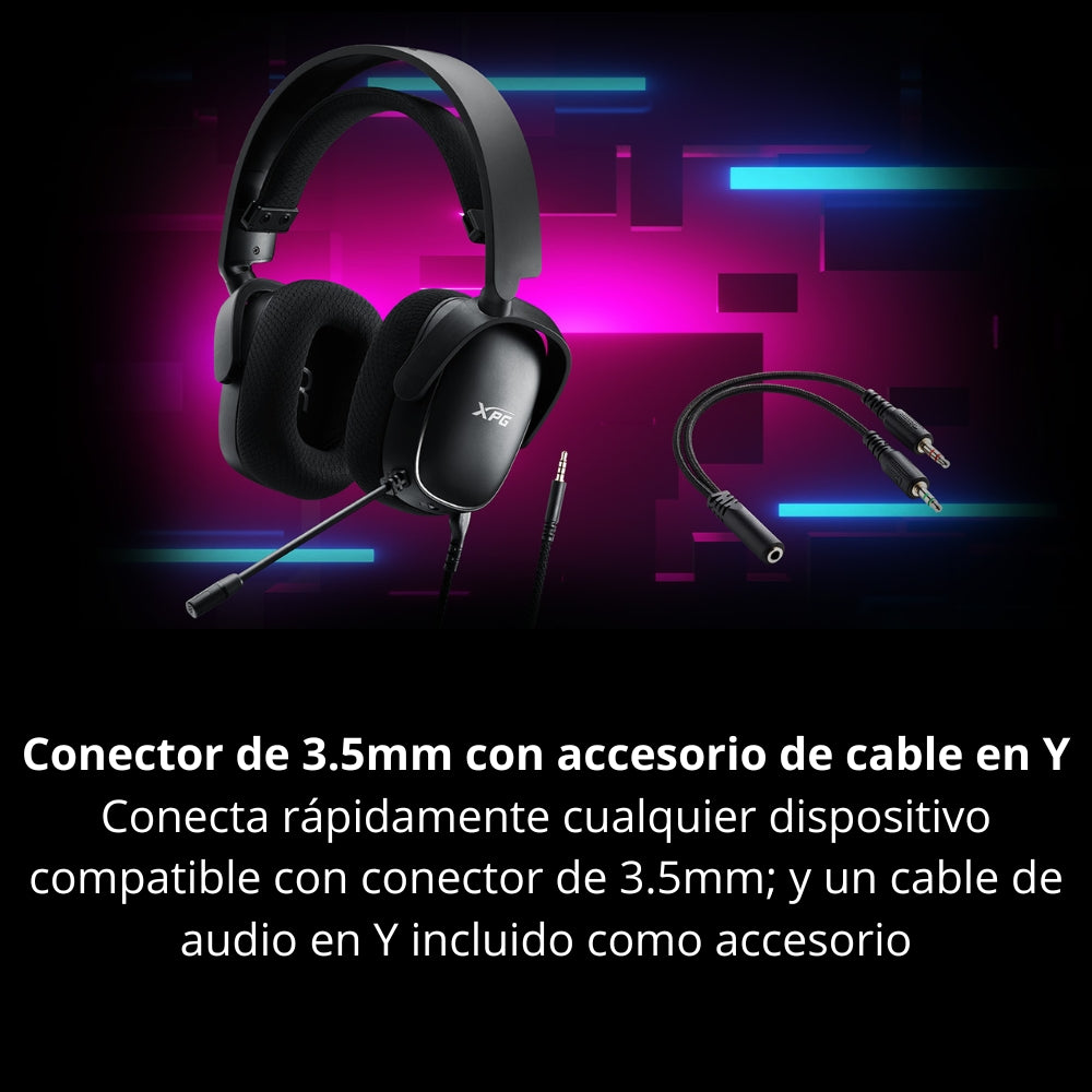 Diadema Gamer Alámbrica XPG Precog S para Xbox, PS4, PC con Micrófono y Conexión 3.5mm