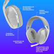 Audífonos Diadema Gamer Inalámbrica Logitech G321 LIGHTSPEED Bluetooth Flip-to-Mute PC/PS5/Switch - Blanco