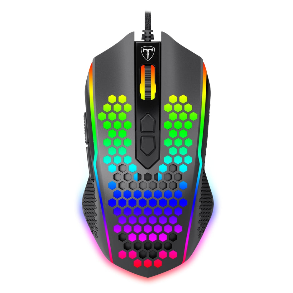 Mouse Gamer T-dagger Imperial Lite, Iluminacion Rgb, 8 Botones Programables, 7200 Dpi Negro