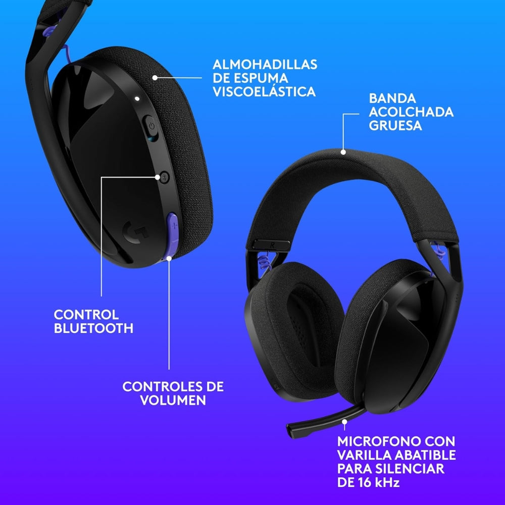 Audífonos Diadema Gamer Inalámbrica Logitech G321 LIGHTSPEED Bluetooth Flip-to-Mute PC/PS5/Switch - Negro