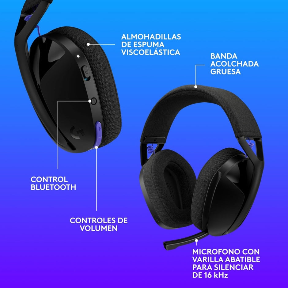 Audífonos Diadema Gamer Inalámbrica Logitech G321 LIGHTSPEED Bluetooth Flip-to-Mute PC/PS5/Switch - Negro