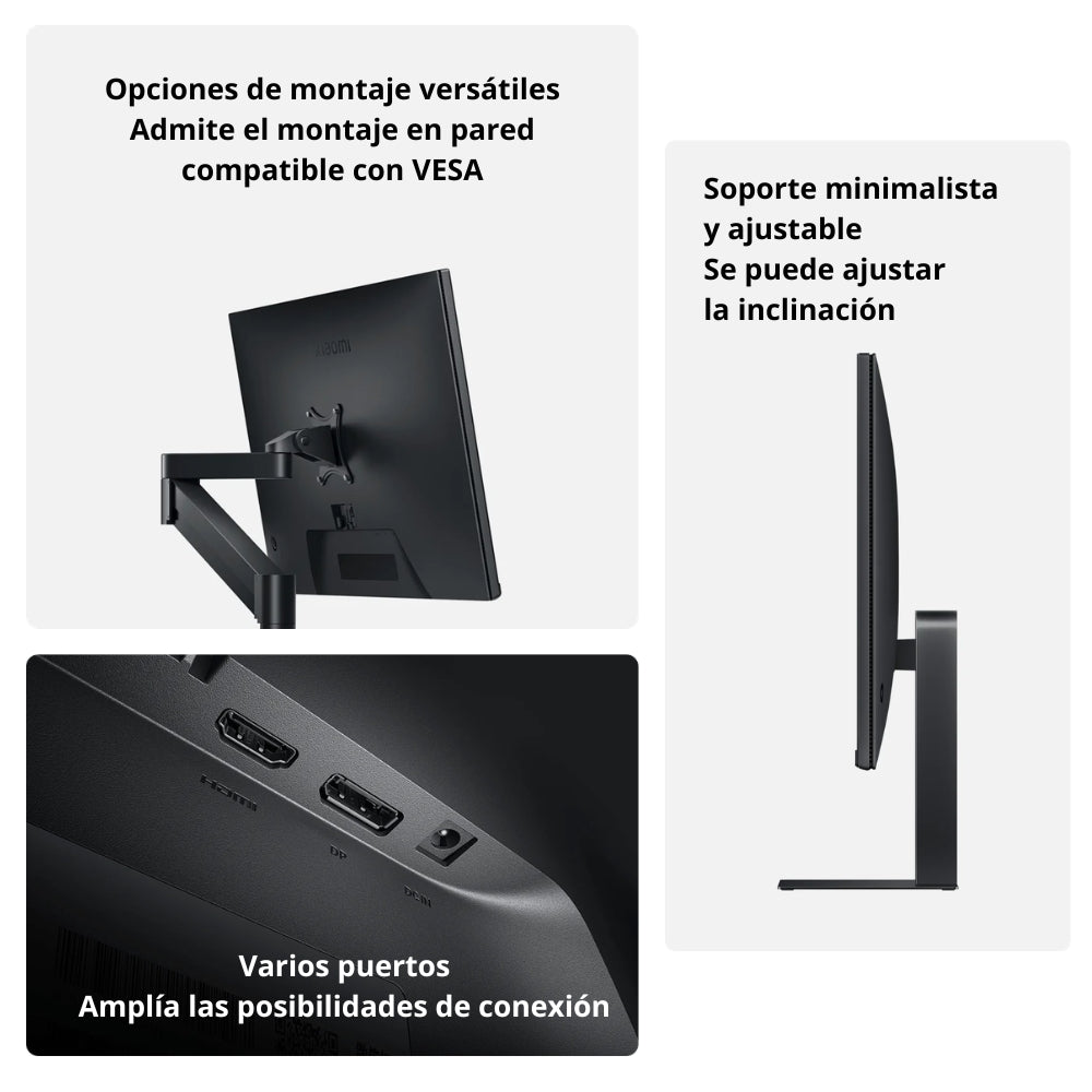 Combo Monitor Xiaomi A27i 2026 IPS 27” FHD 144Hz + Base Elevadora Techgo TDB MDF para Monitor 13-32” hasta 20kg