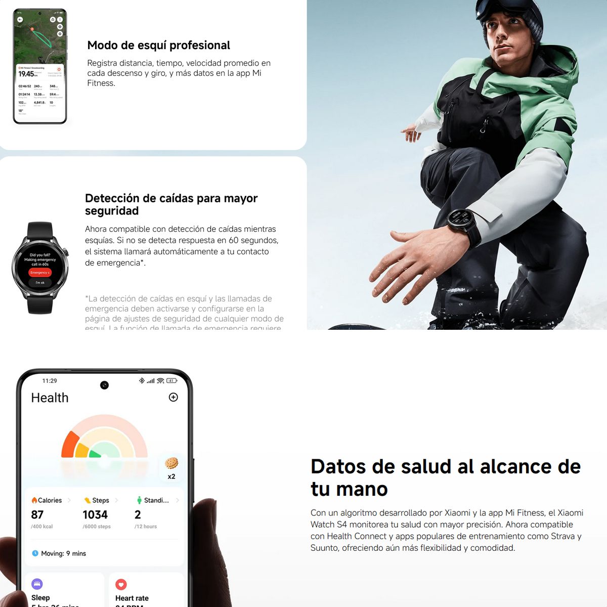 Xiaomi Watch S4 Smartwatch AMOLED 1.43” con Monitoreo de Salud, 150+ Modos Deportivos y Batería de 15 Días, Silver