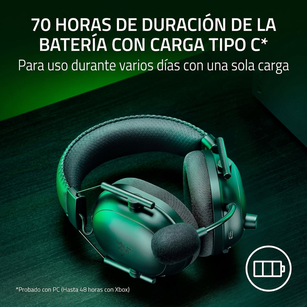 Audifonos Gamer Razer Blackshark V2 Pro inalámbricos HyperSpeed Wireless de 2,4 GHz y Bluetooth 5.2. Edicion Xbox - Negro