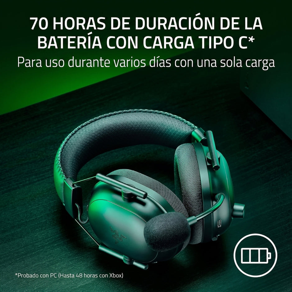 Audifonos Gamer Razer Blackshark V2 Pro inalámbricos HyperSpeed Wireless de 2,4 GHz y Bluetooth 5.2. Edicion Xbox - Negro
