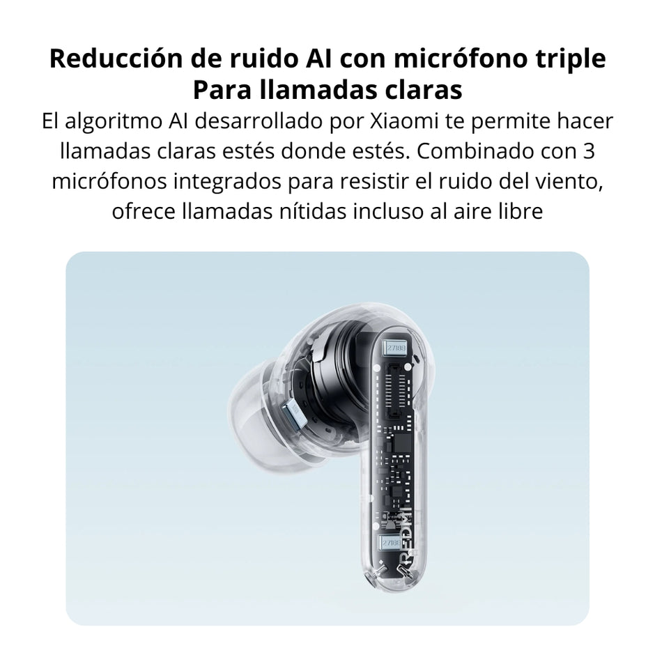 Audífonos Inalámbricos Xiaomi Redmi Buds 8 Pro TWS Bluetooth ANC 55dB Micrófono Triple con IA - Negro