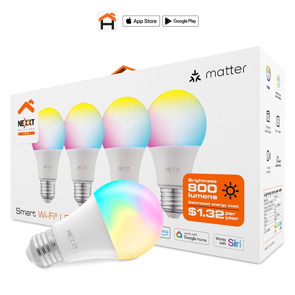 Bombilla Led Rgb Inteligente Wifi Nexxt Nhb-c110m, 4 Pack