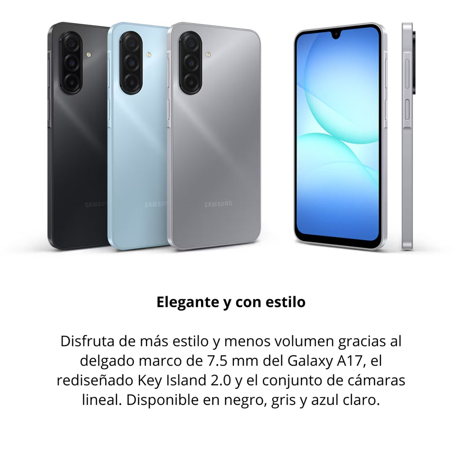 Celular Samsung Galaxy A17 4G Dual SIM Super AMOLED 6.7” 90Hz 128GB/4GB 50MP OIS IP54 5000mAh - Azul Claro