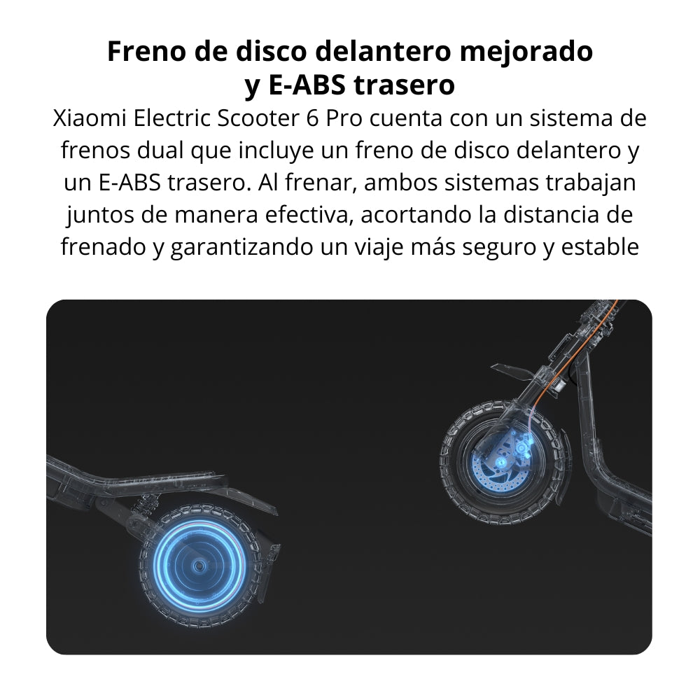 Patineta Eléctrica Xiaomi Scooter 6 Pro Llantas 12” y Chasis Todoterreno Max 1000W Autonomía 70km IPX5