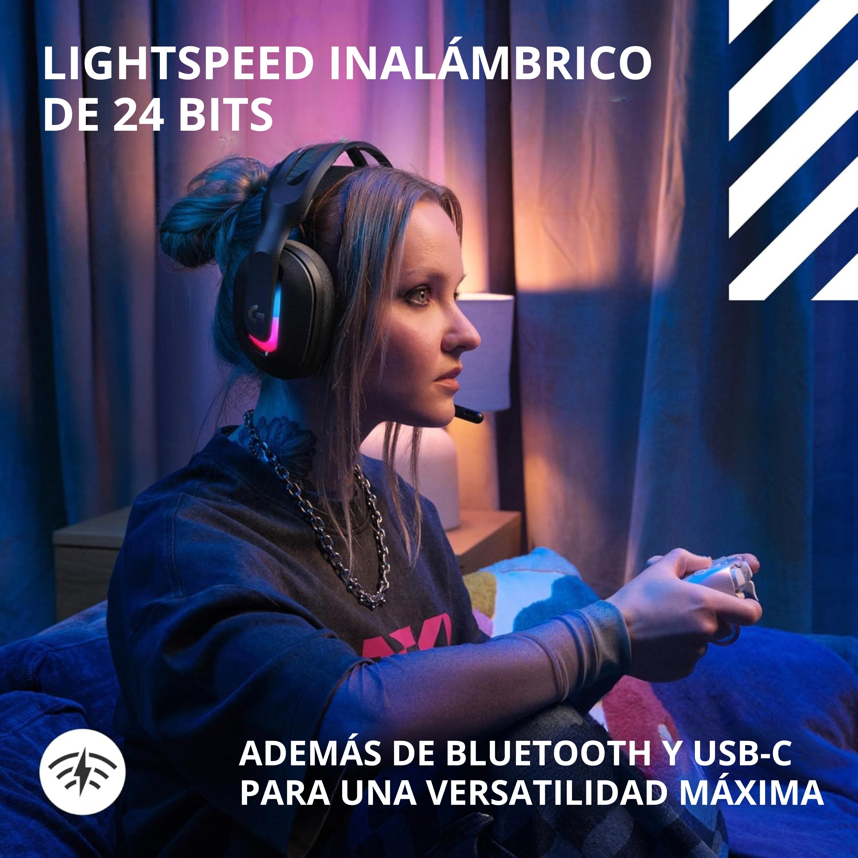 Diadema Gamer Logitech G A20x Lightspeed Ps5/Xbox/Switch/PC, Negro