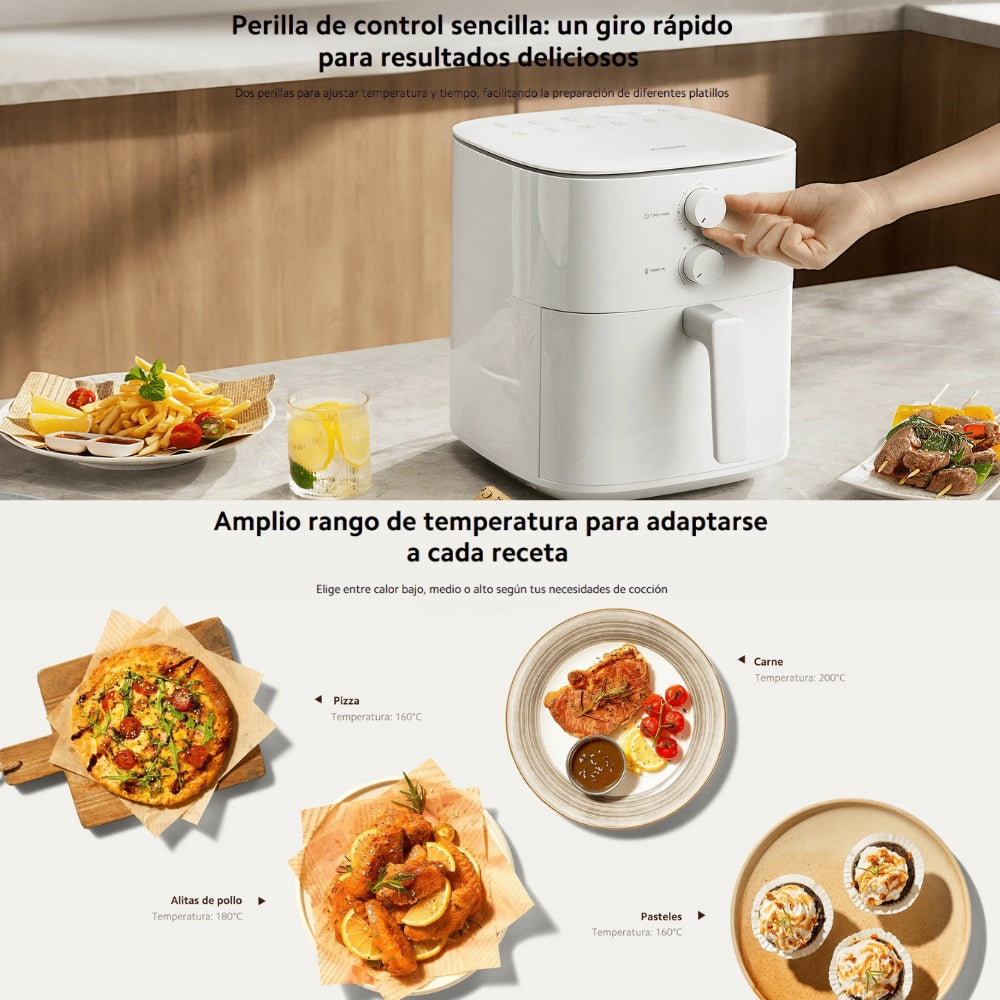 Freidora de Aire Xiaomi Air Fryer Essential 6L con 12 Recetas para Comidas Deliciosas