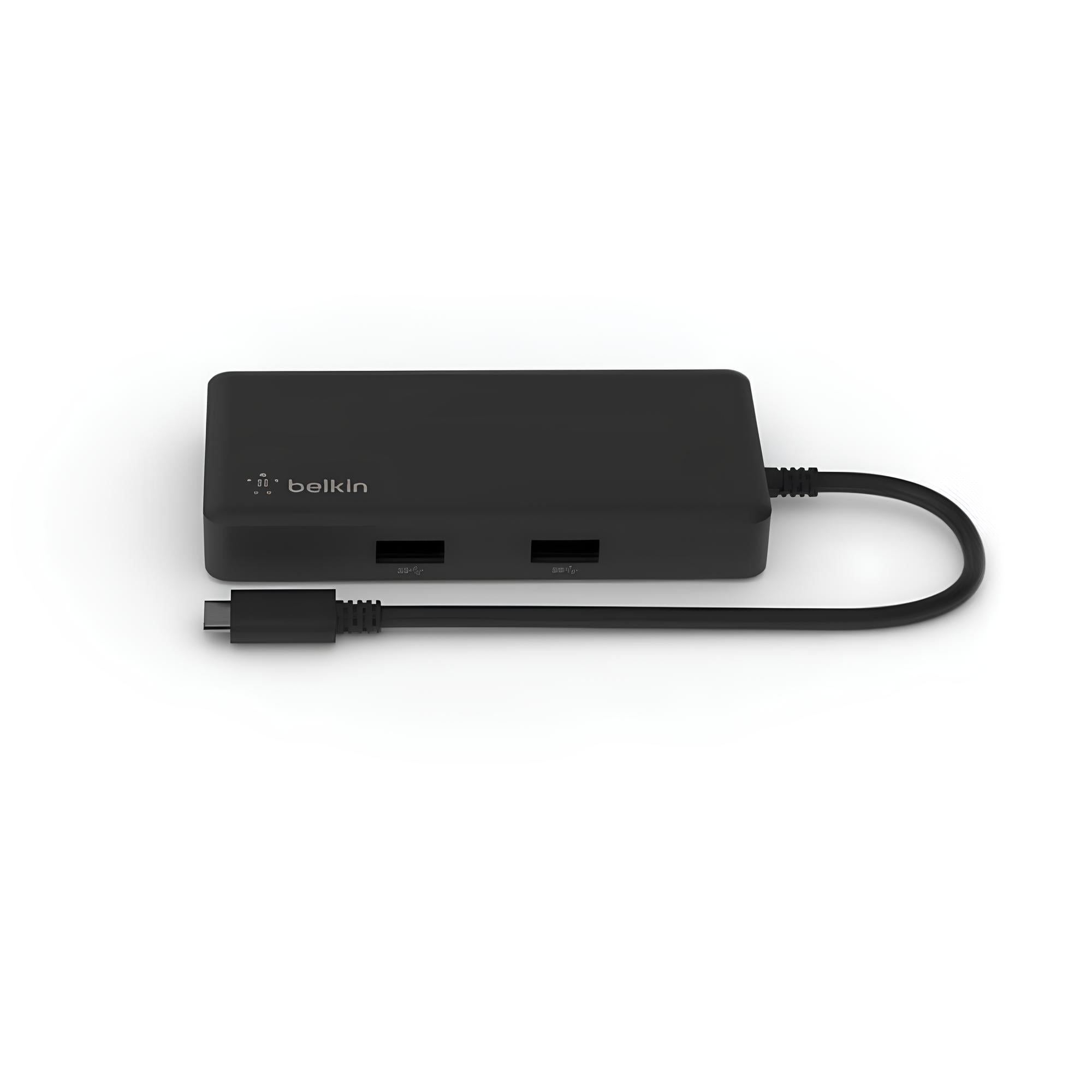Adaptador Belkin INC008TTBK USB-C 5 en 1 con HDMI RJ45 2 USB-A y USB-C Hub Multiport para Laptop