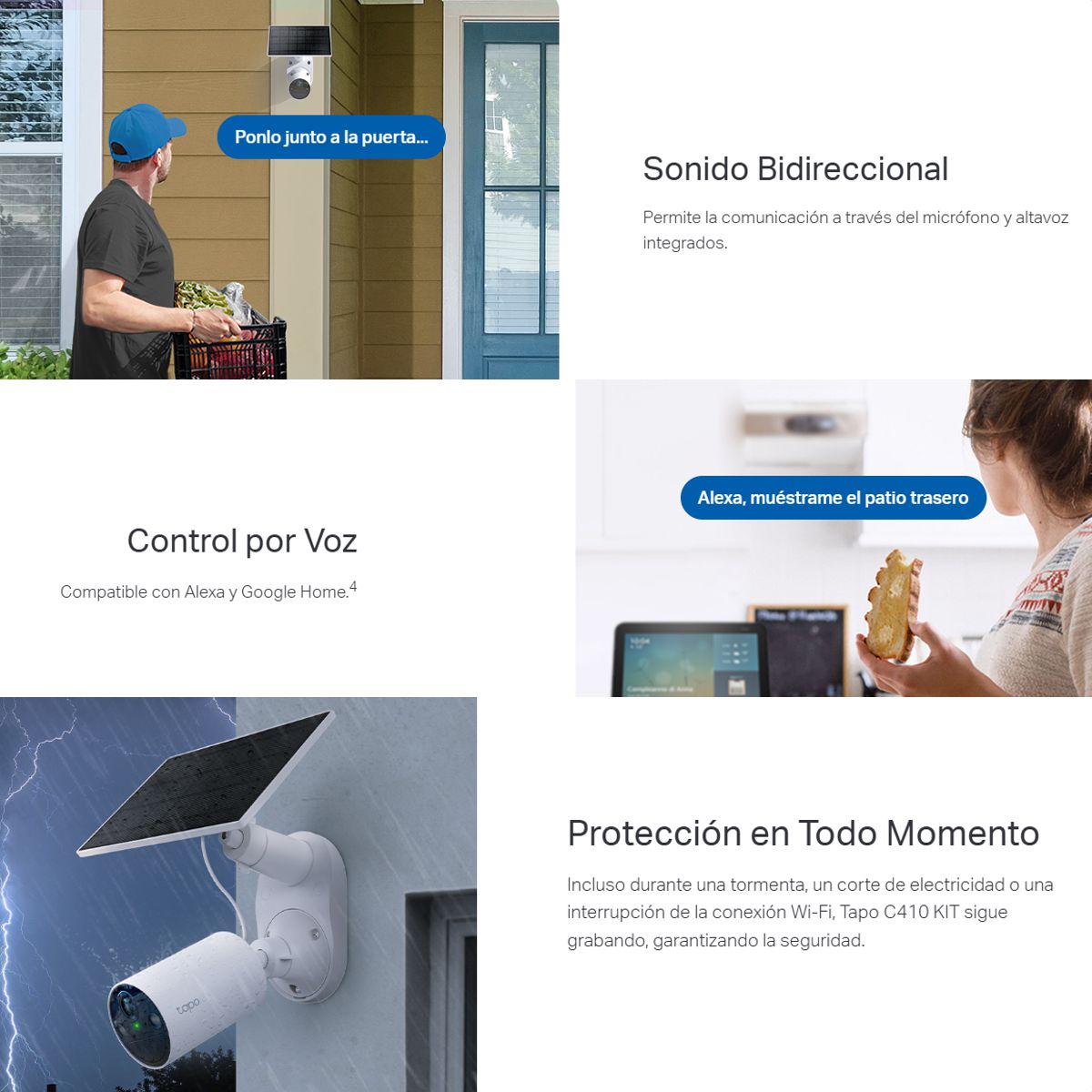 Cámara de Vigilancia Tp-Link Tapo C410 Kit Con Panel Solar, Batería Recargable y Detección IA