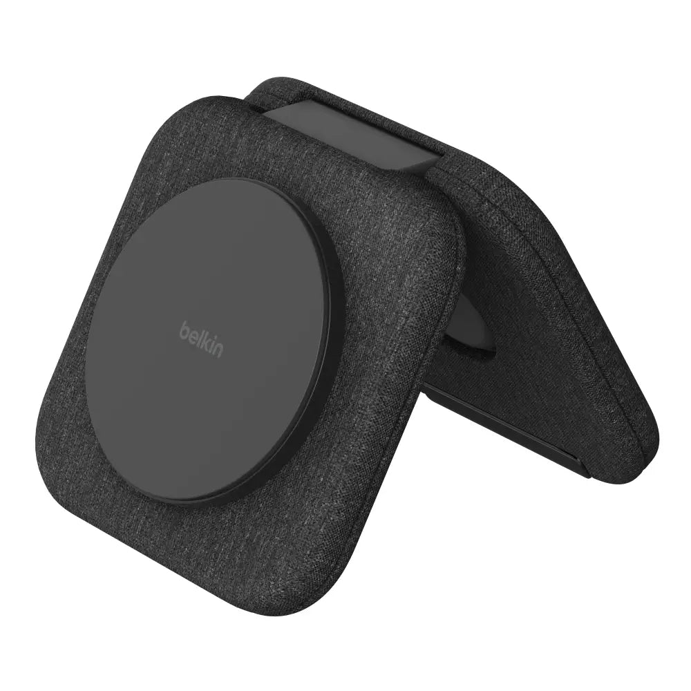 Cargador Inalámbrico Belkin 2 en 1 Magnetic Travel Pad Qi2 WIZ026ttBK 15W iPhone AirPods Carga Rápida