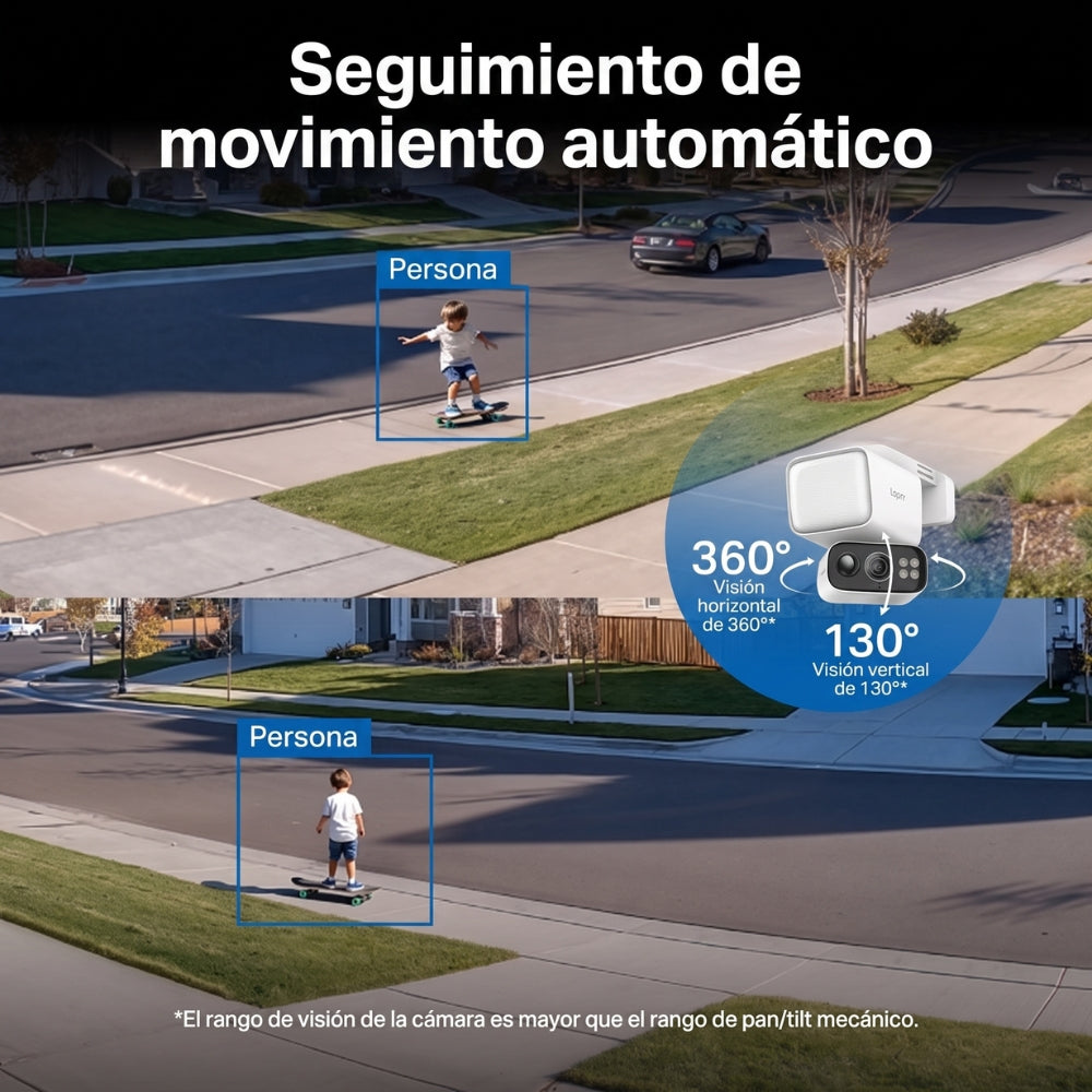 Cámara de Seguridad Wi-Fi Panel Solar TP-Link Tapo C615F KIT 2K Seguimiento IA 360 Foco 800 Lúmenes IP65