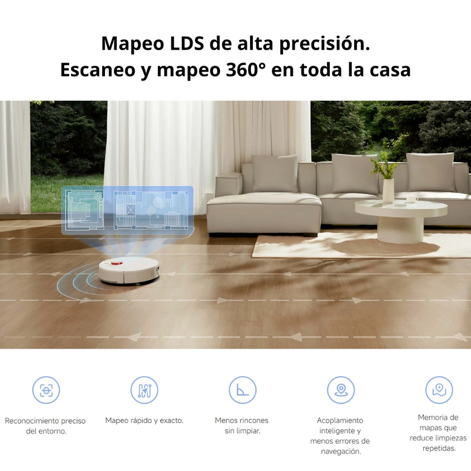 Aspiradora y Trapeadora Inteligente Xiaomi Robot Vacuum H40 con Estación, 10000Pa, 5200mAh