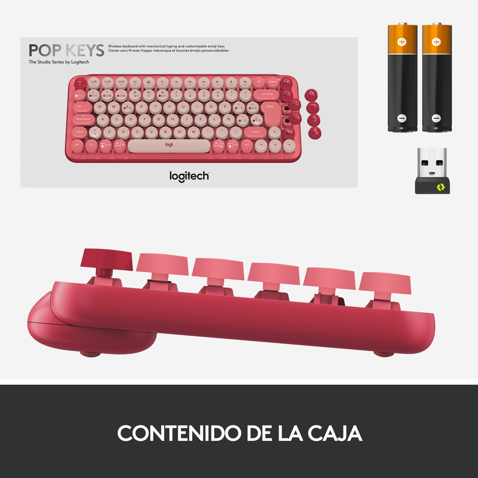 Teclado Mecánico Logitech POP Keys Heartbreaker con Botón de Emojis