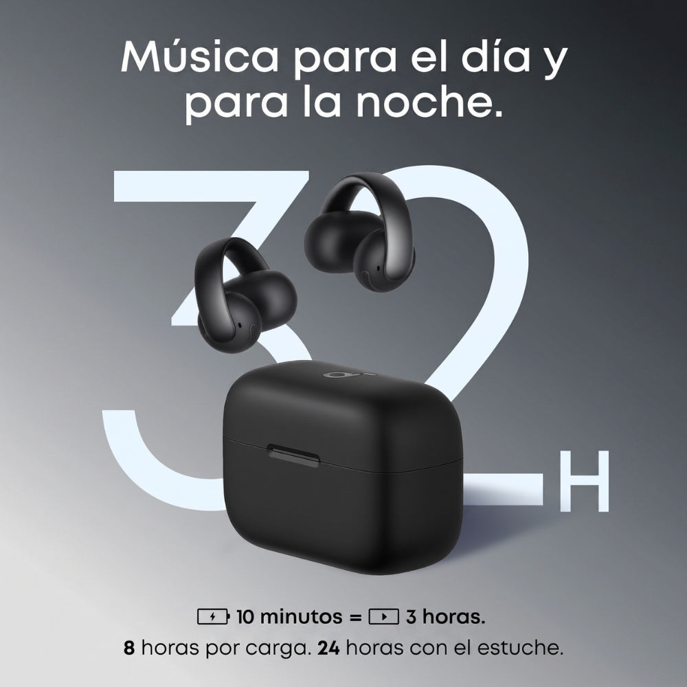 Audífonos Inalámbricos Soundcore AeroClip Open-Ear Bluetooth 5.4 IP55 Hasta 32H con IA Negro