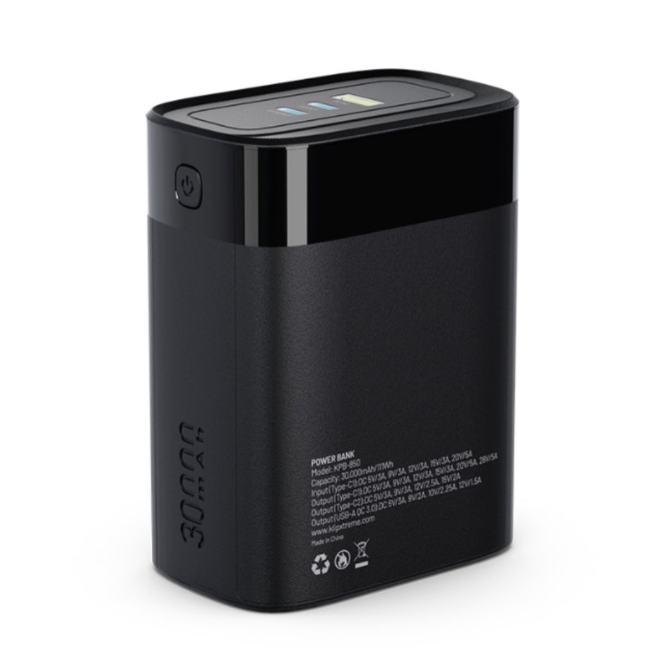 Batería Power Bank Klip Xtreme PowerCell KPB-850 | 30.000mAh Carga Rápida 140W 2xUSB-C PD + USB-A QC 3.0