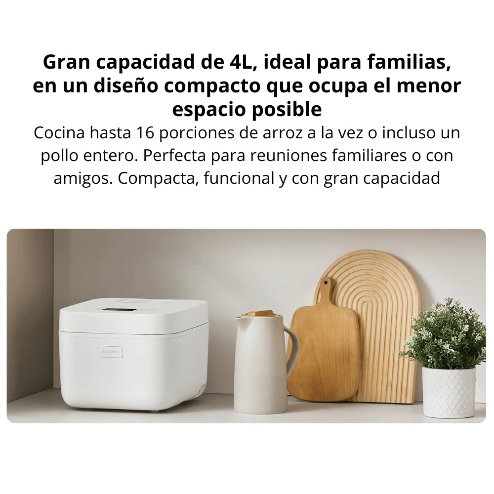 Arrocera Xiaomi Multifunctional Rice Cooker 4L 860W, Cocción Rápida 30 Minutos, 10 Funciones - Blanco