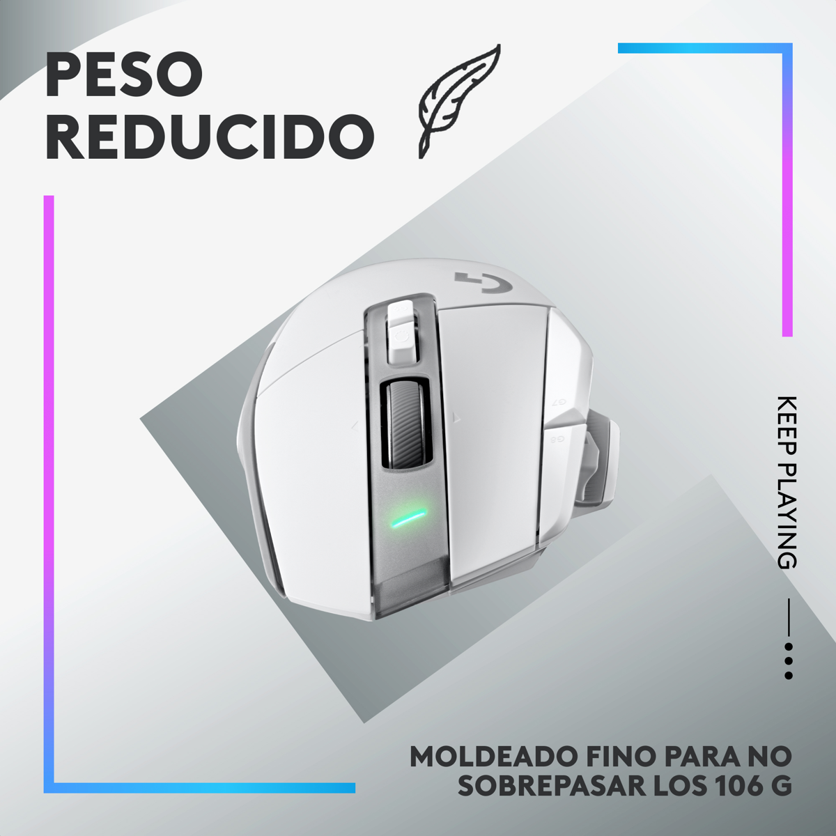 Mouse Gamer Inalámbrico Logitech G502 X PLUS RGB HERO 25K DPI 13 Botones - Blanco