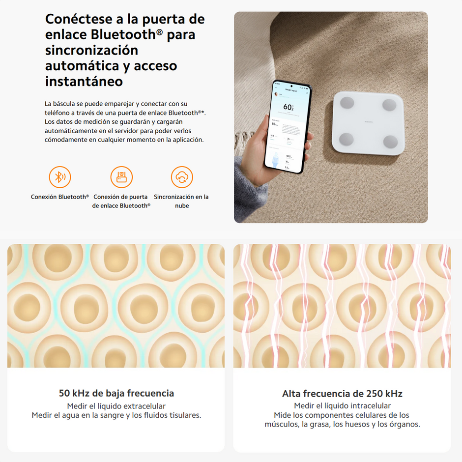 Báscula Digital Inteligente Xiaomi Body Composition Scale S400 con 25 Indicadores de Salud