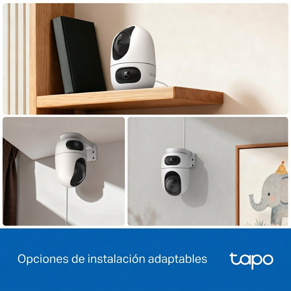 Cámara Seguridad Wi-Fi TP-Link Tapo C245D Doble Lente 2K 6MP Robótica 360° Rastreo IA Audio Bidireccional