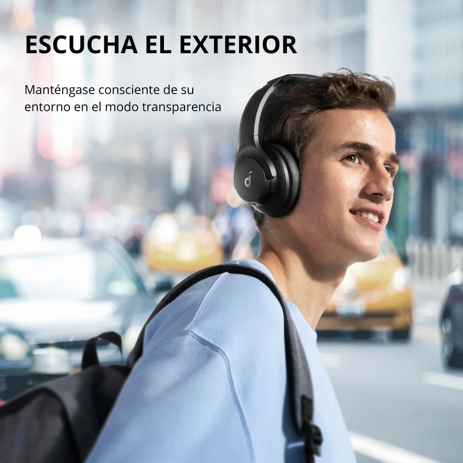 Audífonos Diadema Bluetooth Soundcore Q20i Cancelación Ruido Híbrida Hi-Res Batería ANC 40h/60h - Blanco