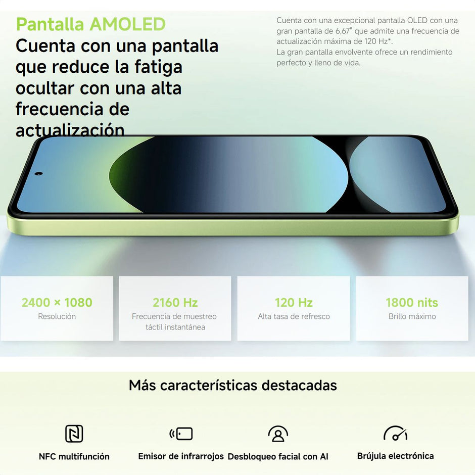 Celular Xiaomi Redmi Note 14 Dual SIM 4G, AMOLED 6.67'' 256GB/8GB Cámara 108MP IP54 5500mAh/33W, Negro