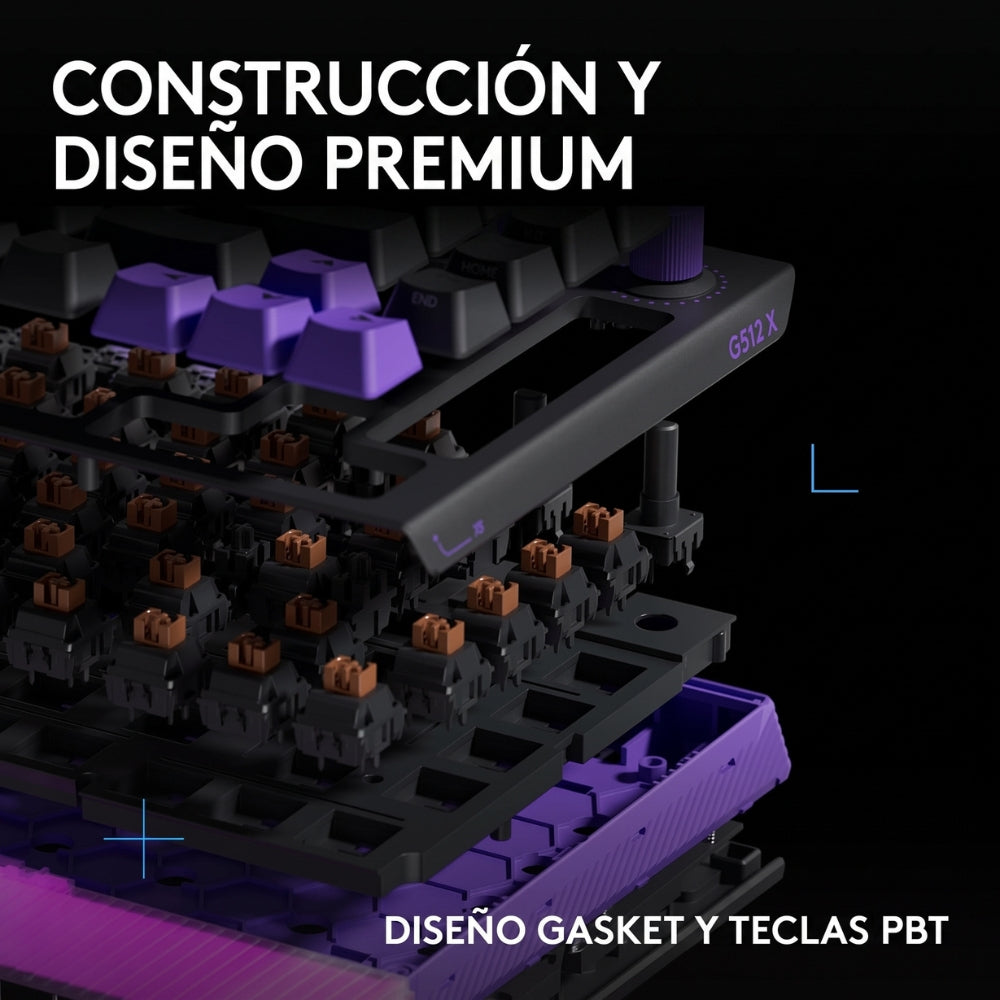 Teclado Gamer Mecanico Logitech G512 X 75 Switch Tactil + Reposamuñecas Logitech Palm Rest - Negro