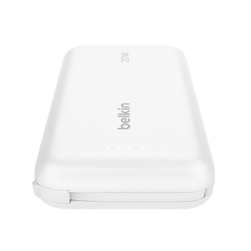 Batería Portátil Power Bank Belkin BoostCharge 10000mAh 20W Power Delivery Cable USB-C Integrado - Blanco