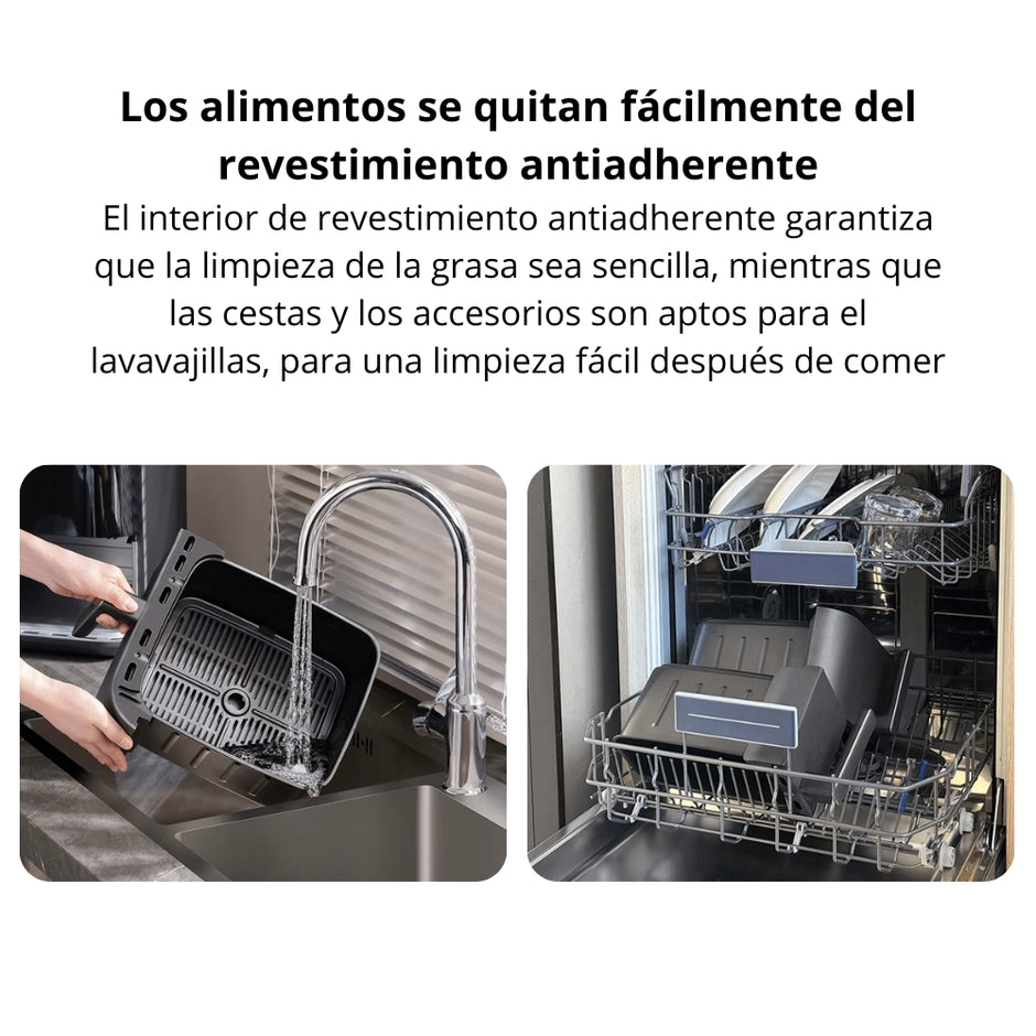 Freidora de Aire Xiaomi Dual Zone Air Fryer 10L Doble Compartimiento 101 Recetas, 9 Modos, 2700W - Negro