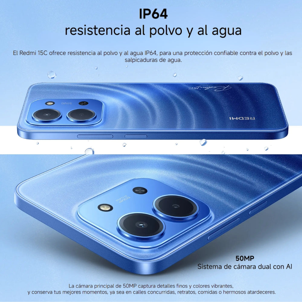 Celular Xiaomi Redmi 15c Dual Sim 4g 128gb/4gb 6.9' 50mp Azul