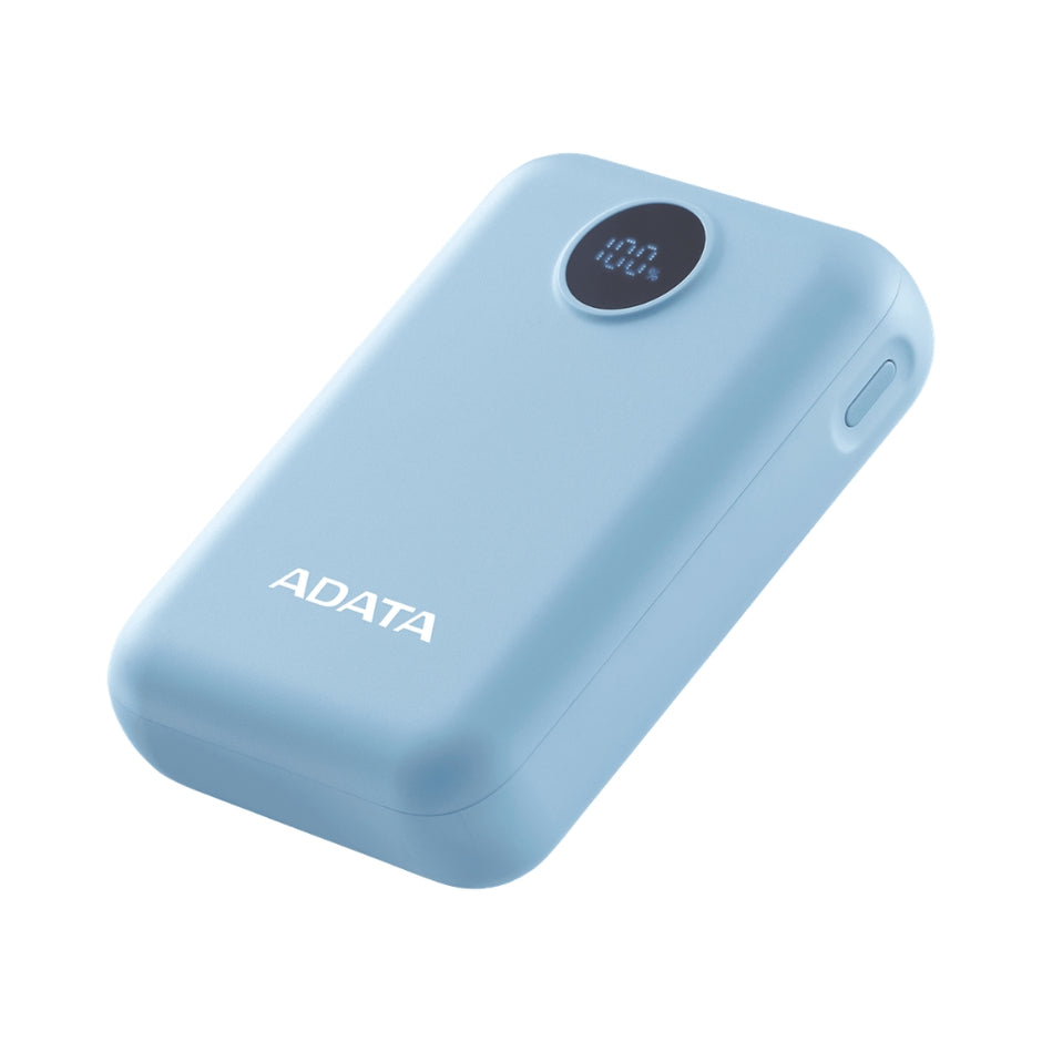 Power Bank Adata C100 Patalla Digital 10000mah 20W USB-C/USB-A y Carga Rápida QC/PD - Azul