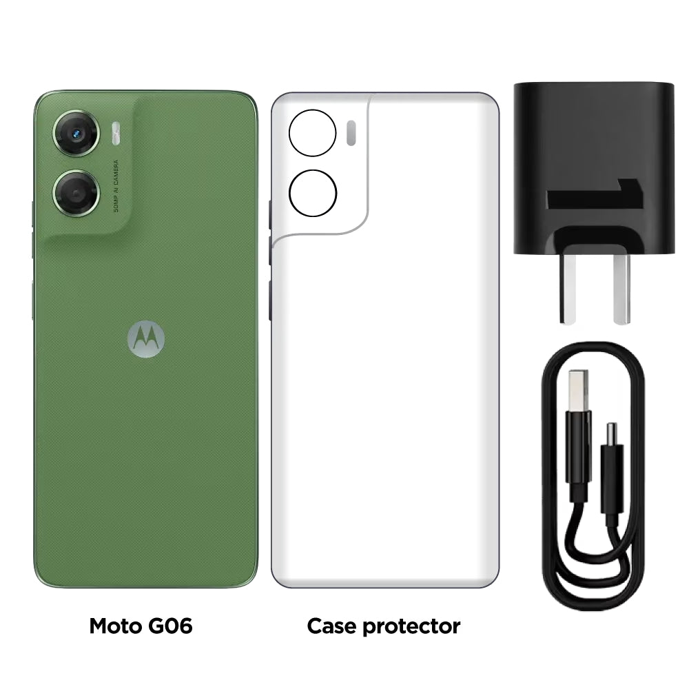 Celular Motorola Moto G06 Dual SIM 6.9” 120Hz 256GB/4GB+8GB RAM Boost 50MP AI IP64 5200mAh - Verde