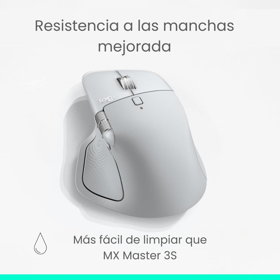 Mouse Inalámbrico Avanzado Logitech MX Master 4 Recargable Bluetooth/Bolt Silent Clics 8000 DPI - Gris Pálido