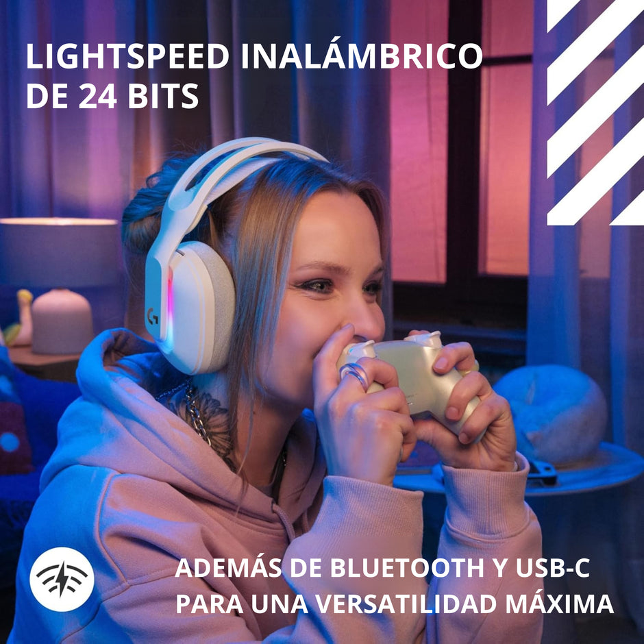 Diadema Gamer Logitech G A20x Lightspeed Ps5/Xbox/Switch/PC - Blanco