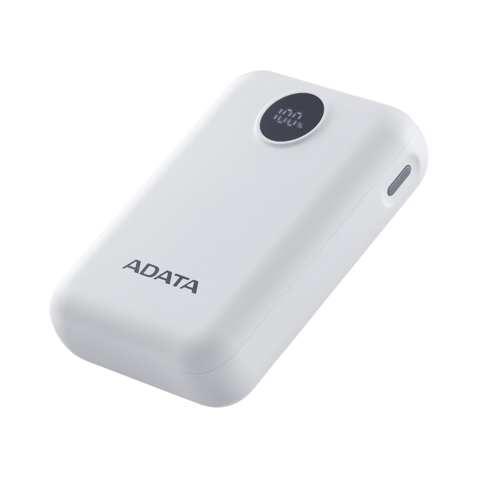 Power Bank Adata C100 Patalla Digital 10000mah 20W USB-C/USB-A y Carga Rápida QC/PD - Blanco