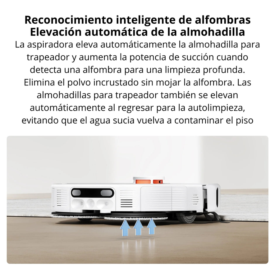 Aspiradora Robot Xiaomi H50 Pro 15000Pa Trapeado Brazos Extensibles Anti-Enredos Base Autovaciado 5200mAh