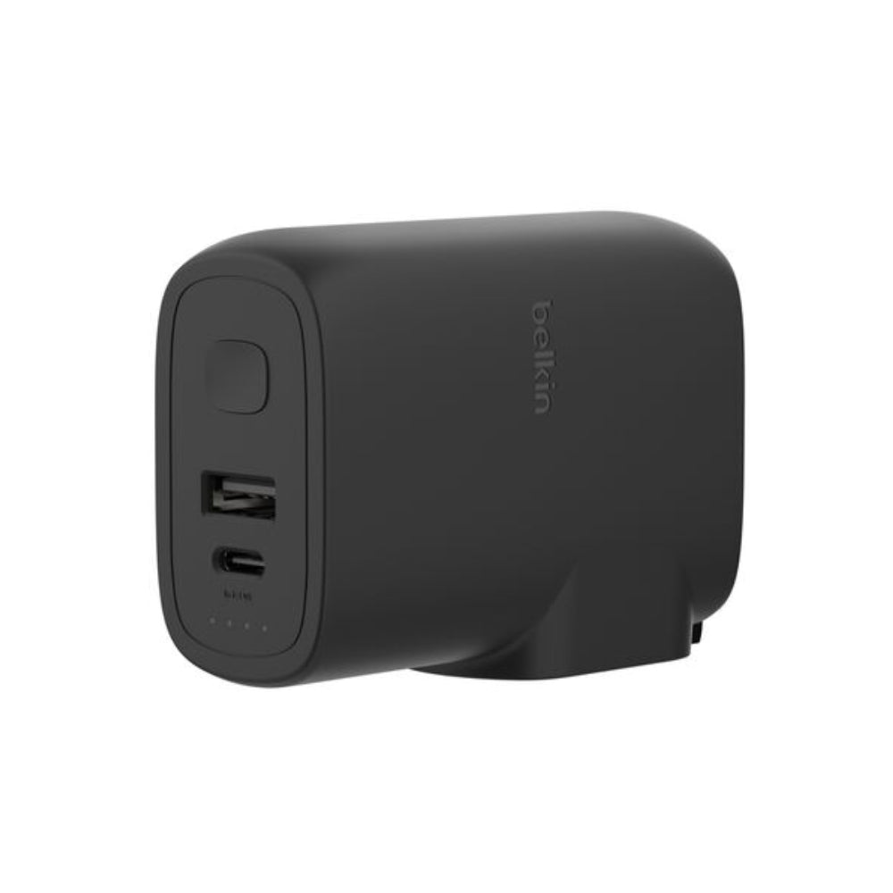 Cargador de Pared Belkin BPZ003dqBK USB-C PD 25W y USB-A + Power Bank 5000mAh Híbrido 2 en 1