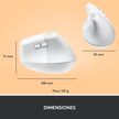 Mouse Ergonómico Vertical Logitech Lift, Inalámbrico para Manos Pequeñas y Medianas, Blanco