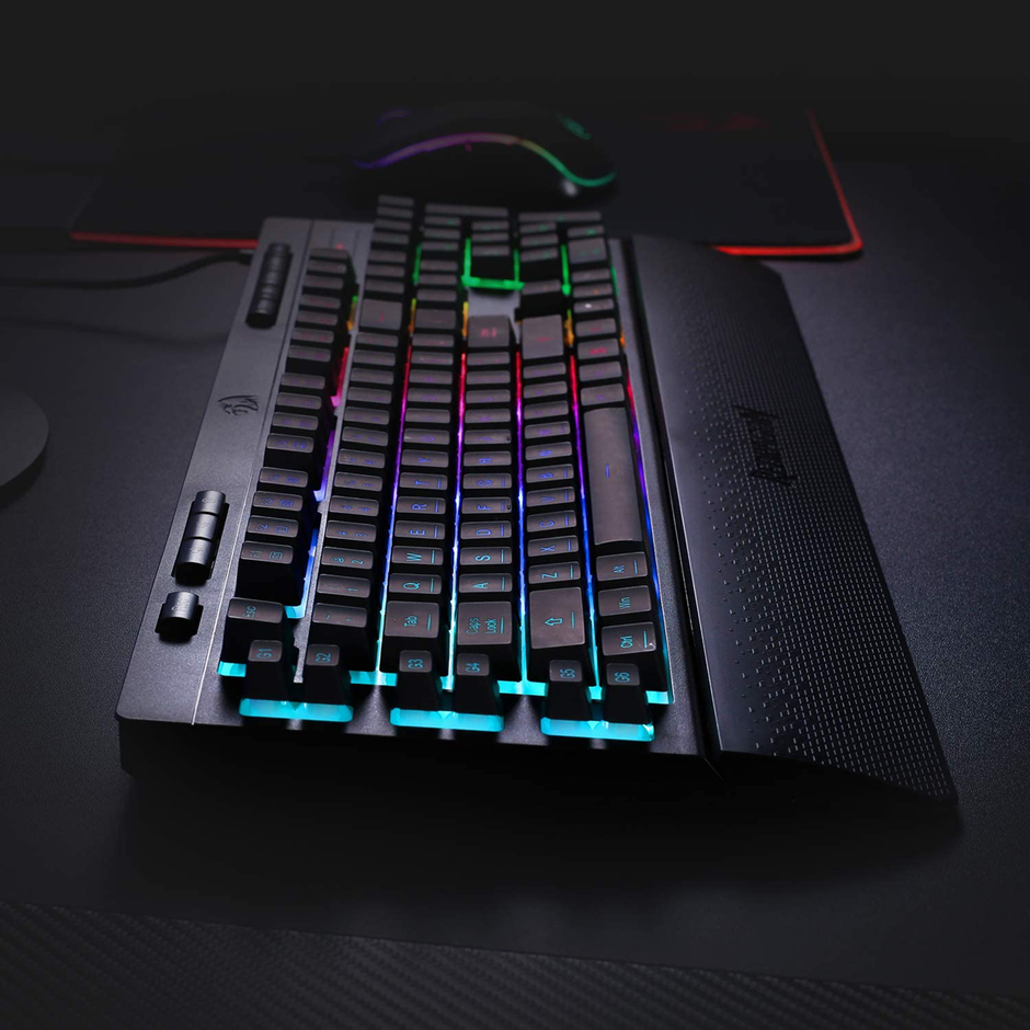 Combo Gamer Teclado Membrana Redragon Shiva K512RGB + Mouse Centrophorus2 M601RGB 7200 DPI Pesas
